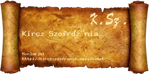 Kircz Szofrónia névjegykártya
